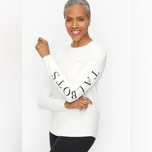NWT T by TALBOTS LOGO TEE WHITE WOMENS XL Sunwell UPF 50+ Style # P221034235